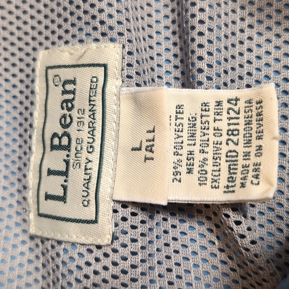 L.L. Bean Fishing Shirt Nylon Sun Smart UV Protection UPF 50+ Size Large-Tall - Picture 2 of 9